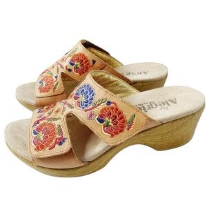 Alegria Women's Sandal LIN-647N Tan Leather Shoes 2 Straps Size EU 38 US 7.5